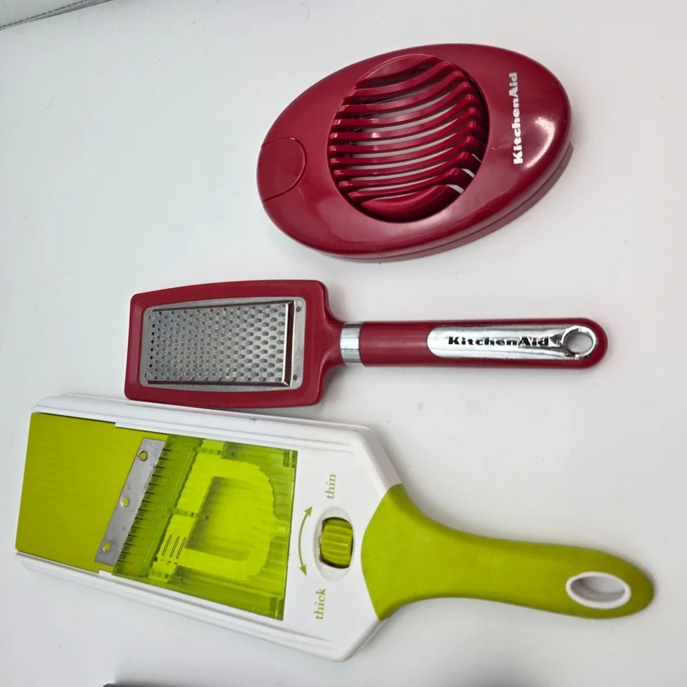 KitchenAid Egg Slicer Grater Mandoline Vegetable Slicer Meat Masher Bundle 4pc
